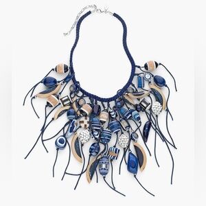 BEAUTIFUL 20" Chico's Simone Bib Necklace Chunky Beaded Western Statement Resin